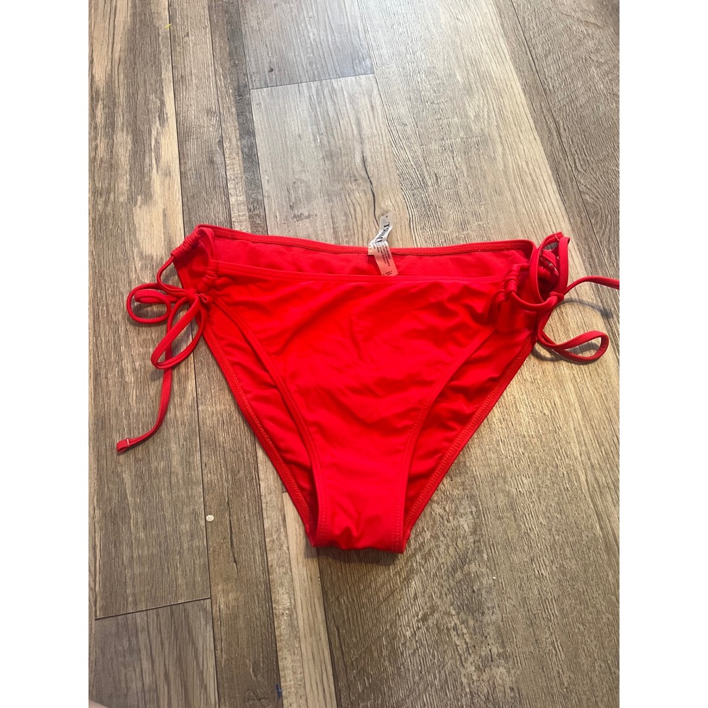 ZMART Womens Bikini Bottom Side Tie Red Medium